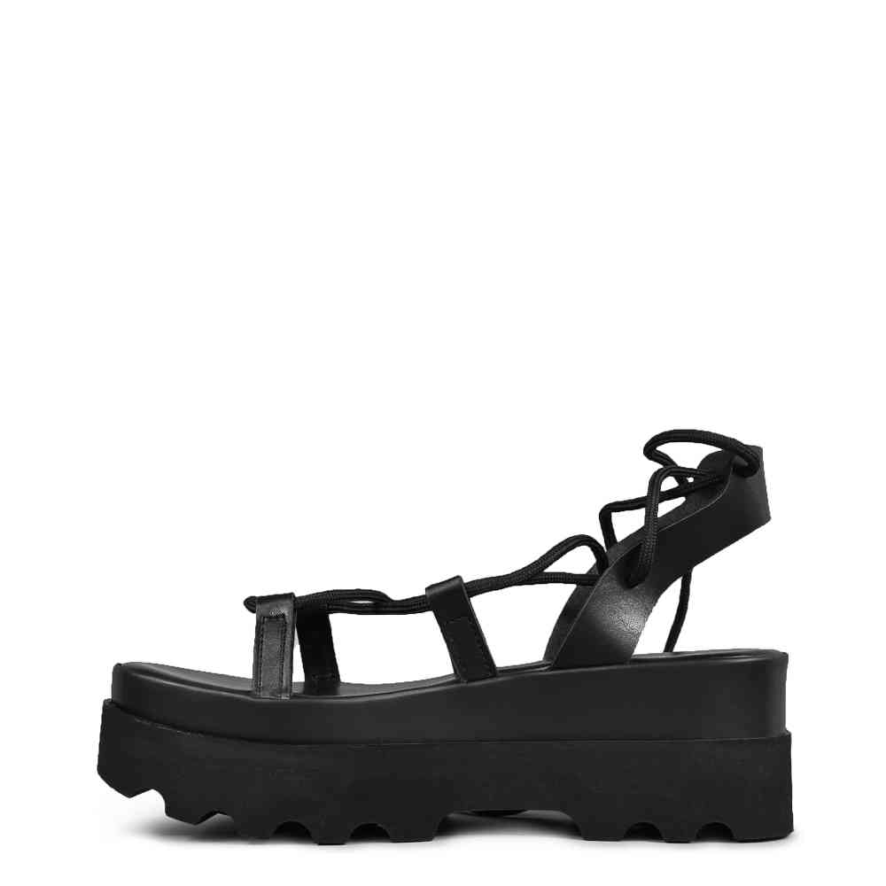 Altercore - Sue Plateau Sandaal - Zwart